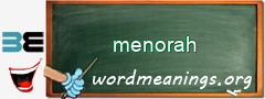 WordMeaning blackboard for menorah